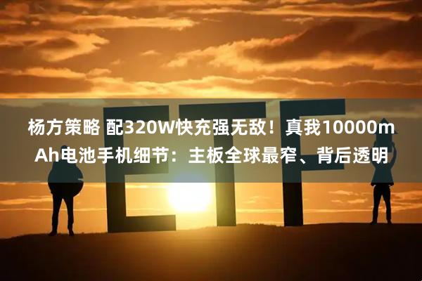 杨方策略 配320W快充强无敌！真我10000mAh电池手机细节：主板全球最窄、背后透明