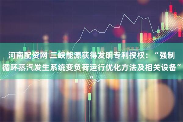 河南配资网 三峡能源获得发明专利授权：“强制循环蒸汽发生系统变负荷运行优化方法及相关设备”